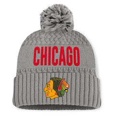 Chicago Blackhawks Fanatics Women's Heritage Tilly Cuffed Knit Hat with Pom - Gray | Fanatics sale