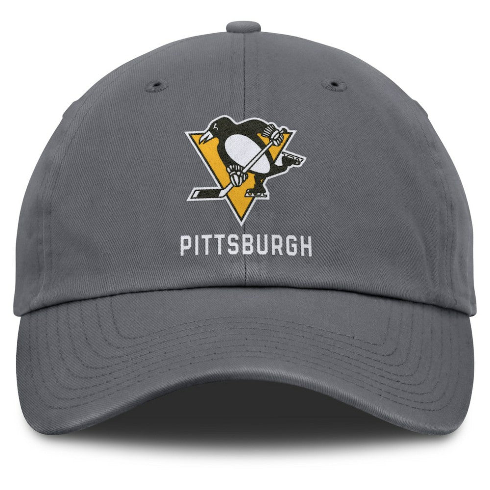 Pittsburgh Penguins Fanatics Washed Adjustable Hat - Charcoal | Fanatics online