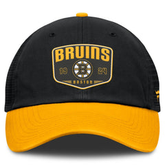 Boston Bruins Fanatics Fundamental One-Time Trucker Adjustable Hat - Black | Fanatics discount