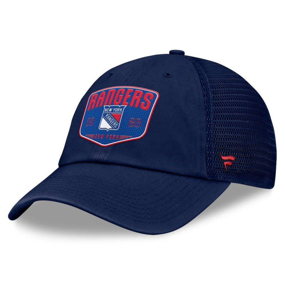New York Rangers Fanatics Fundamental One-Time Trucker Adjustable Hat - Blue | Fanatics Lifestyle