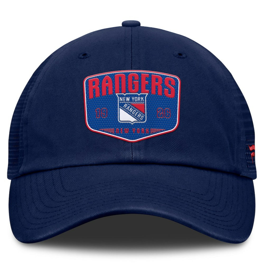 New York Rangers Fanatics Fundamental One-Time Trucker Adjustable Hat - Blue | Fanatics Lifestyle