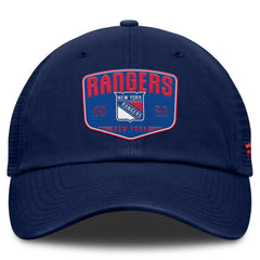 New York Rangers Fanatics Fundamental One-Time Trucker Adjustable Hat - Blue | Fanatics Lifestyle