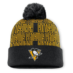 Pittsburgh Penguins Fanatics Fundamental Empty Net Cuffed Knit Hat with Pom - Black | Fanatics near me