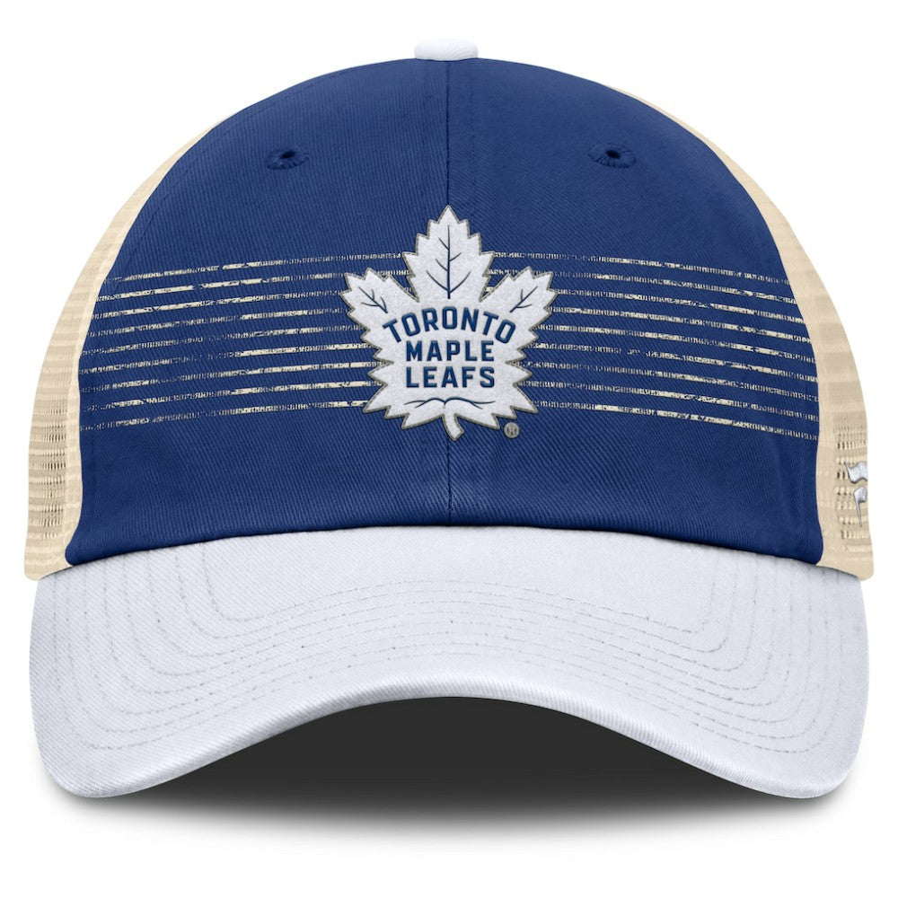Toronto Maple Leafs Fanatics Heritage Breakaway Trucker Adjustable Hat - Blue/Cream | Fanatics sale