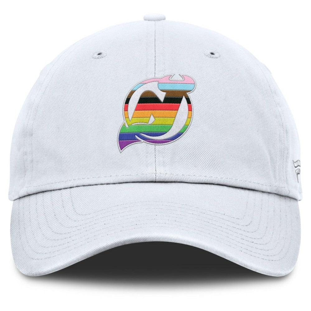 New Jersey Devils Fanatics PRIDE Adjustable Hat - White | Fanatics Clearance