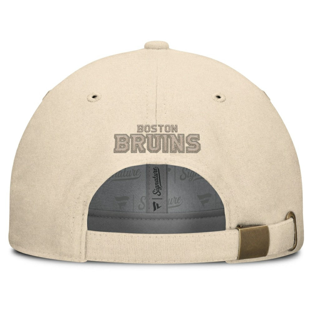 Boston Bruins Fanatics Front Office Canvas Adjustable Hat - Tan | Fanatics Lifestyle