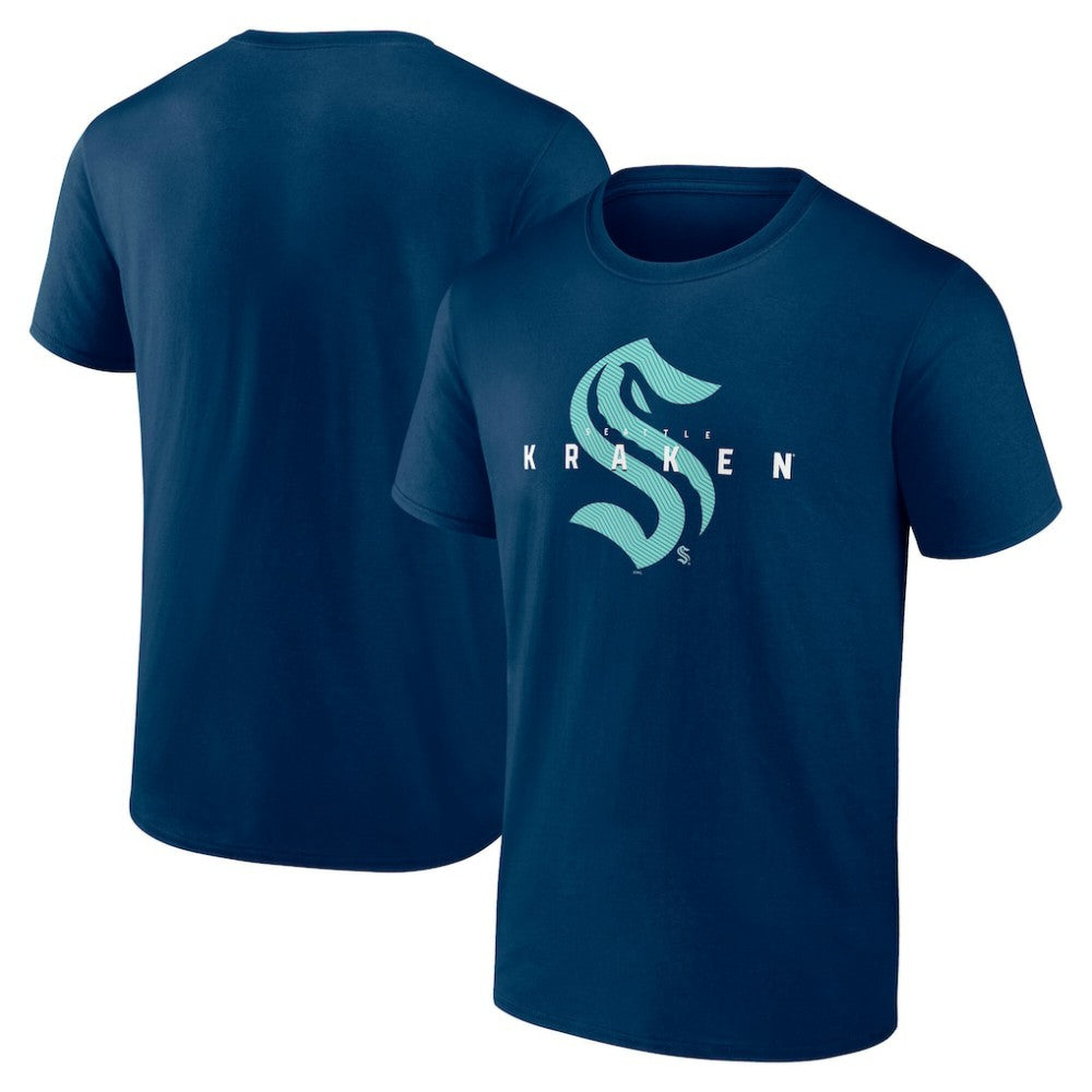 Seattle Kraken Logo Athletic Coordinate T-Shirt - Navy | NHL online