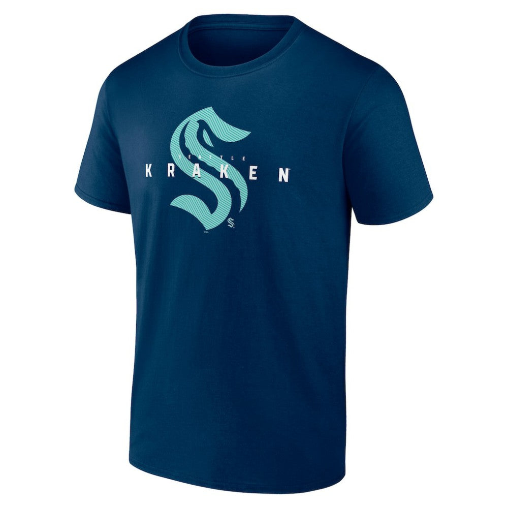 Seattle Kraken Logo Athletic Coordinate T-Shirt - Navy | NHL online