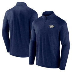 Nashville Predators Logo Athletic Head-to-Head Raglan Quarter-Zip Top - Navy | NHL Lifestyle