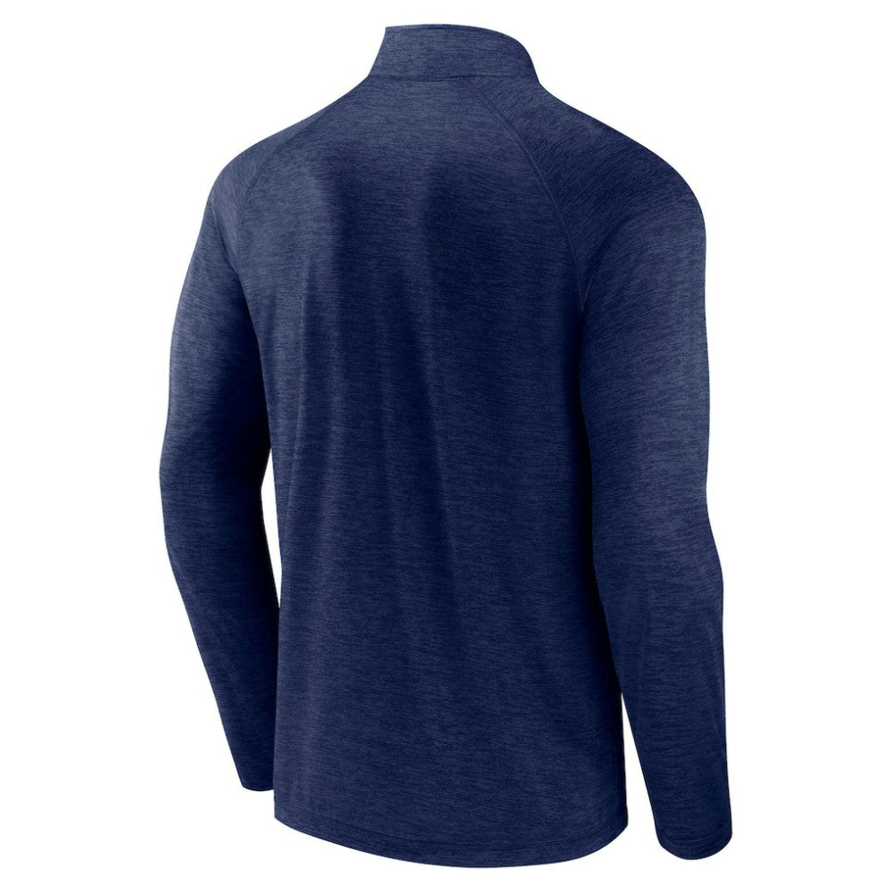 Nashville Predators Logo Athletic Head-to-Head Raglan Quarter-Zip Top - Navy | NHL Lifestyle