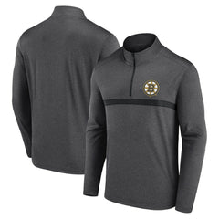 Boston Bruins Logo Athletic Head-to-Head Raglan Quarter-Zip Top - Heather Charcoal | NHL near me