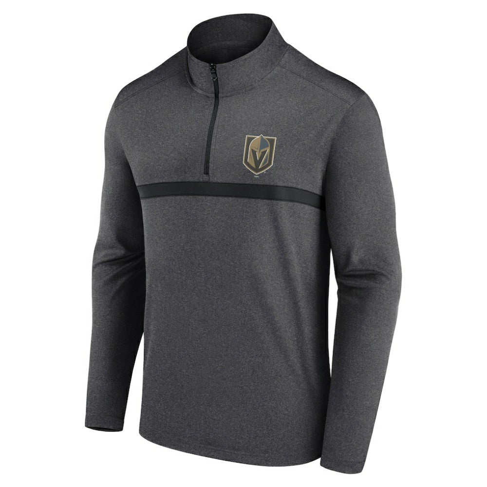 Vegas Golden Knights Logo Athletic Head-to-Head Raglan Quarter-Zip Top - Heather Charcoal | NHL near me