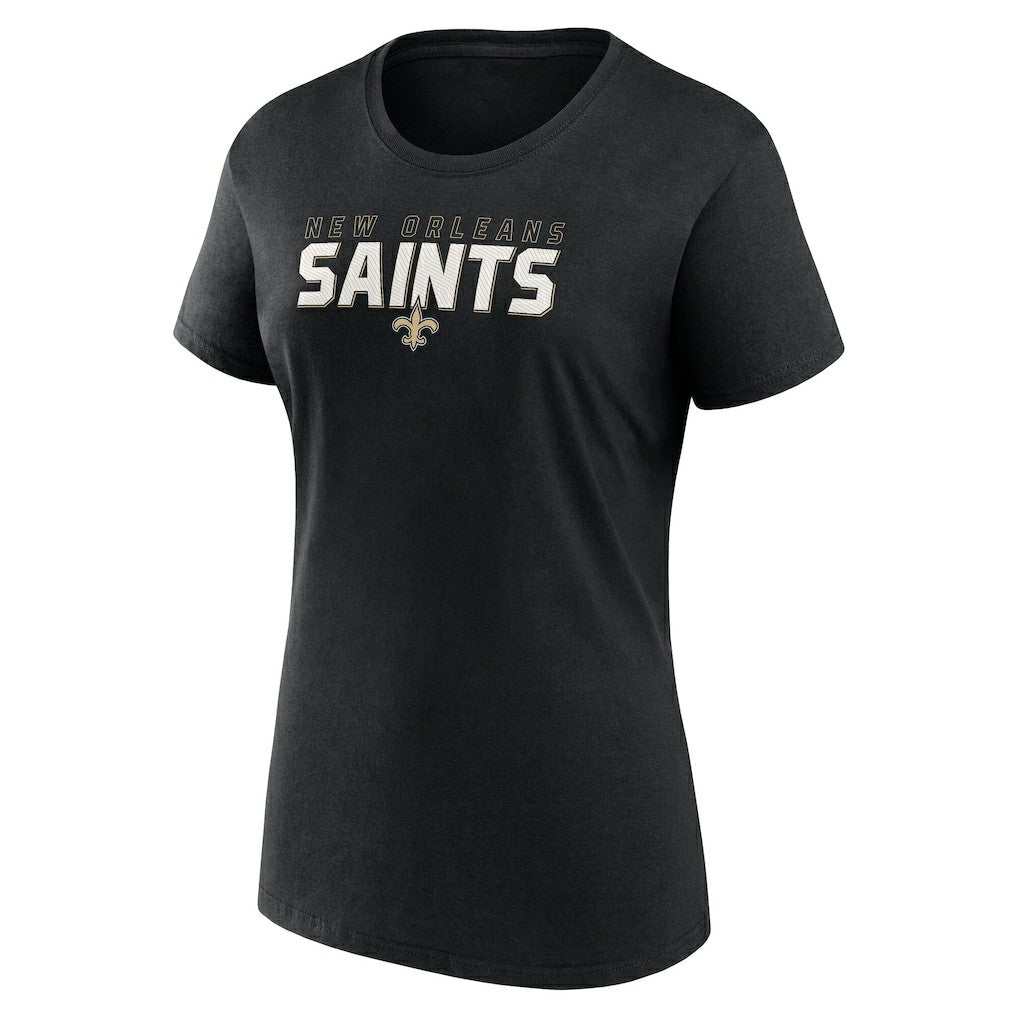New Orleans Saints Logo Athletic Women's Lean T-Shirt - Black - NFL