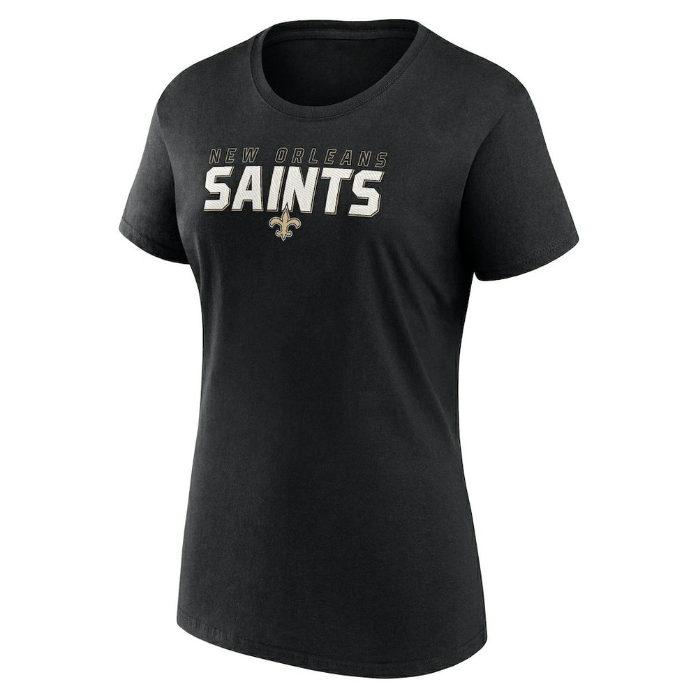 New Orleans Saints Logo Athletic Women's Lean T-Shirt - Black - NFL