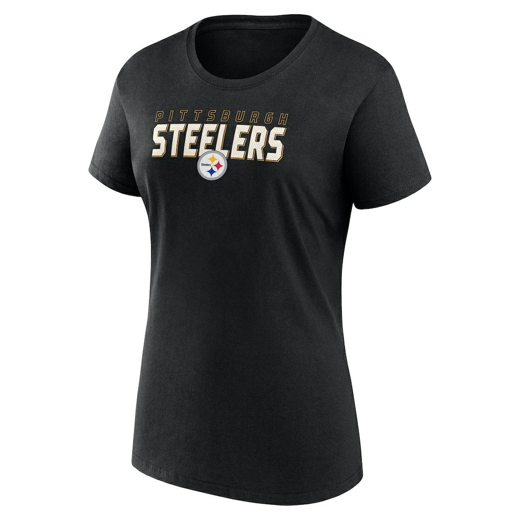 Pittsburgh Steelers Logo Athletic Women's Lean T-Shirt - Black - NFL