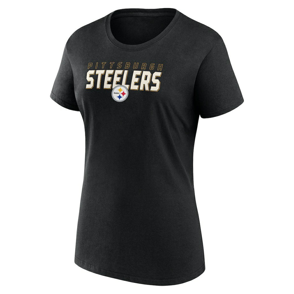 Pittsburgh Steelers Logo Athletic Women's Lean T-Shirt - Black - NFL