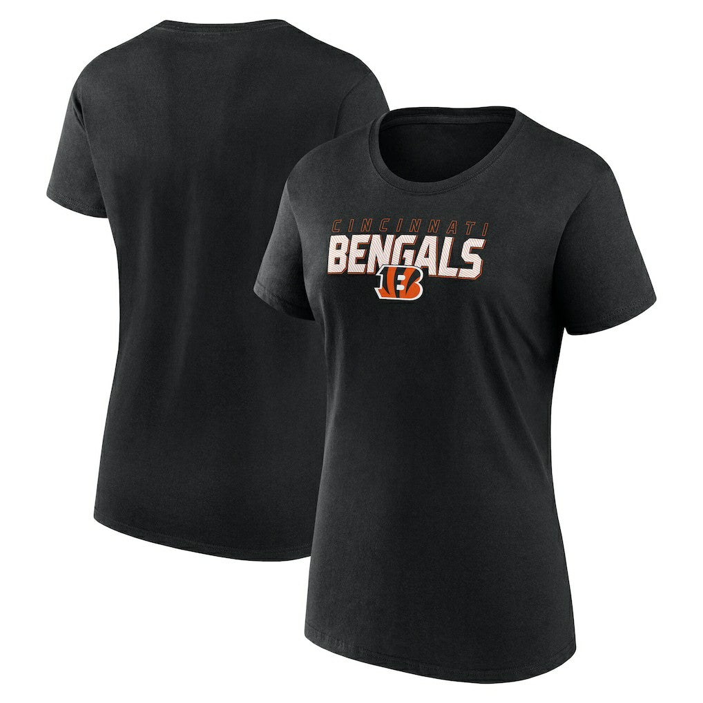 Cincinnati Bengals Logo Athletic Women's Lean T-Shirt - Black - NFL