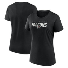 Atlanta Falcons Logo Athletic Women's Lean T-Shirt - Black - NFL