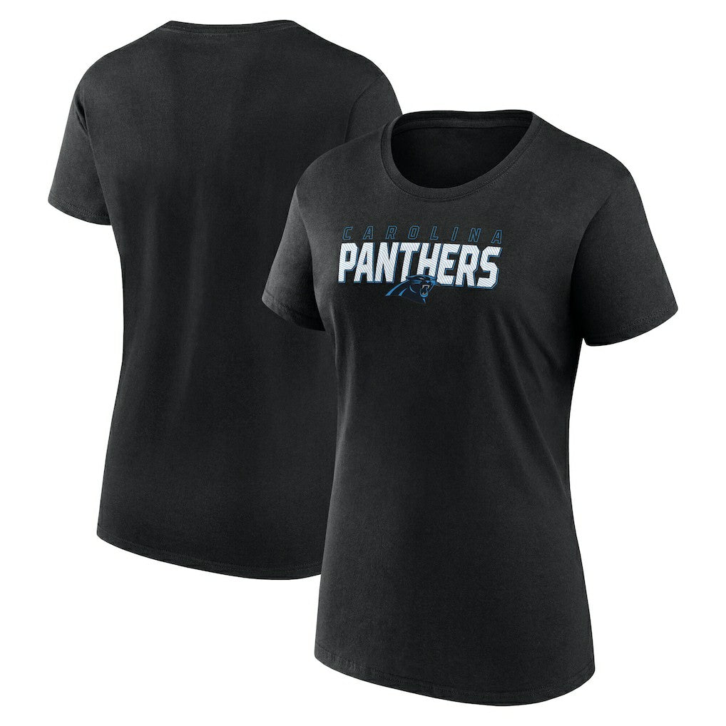 Carolina Panthers Logo Athletic Women's Lean T-Shirt - Black - NFL