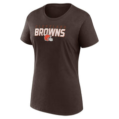 Cleveland Browns Logo Athletic Women's Lean T-Shirt - Brown - NFL