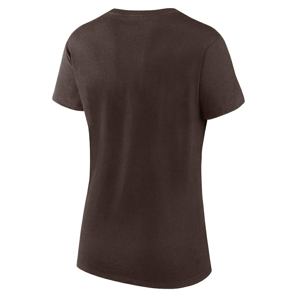 Cleveland Browns Logo Athletic Women's Lean T-Shirt - Brown - NFL