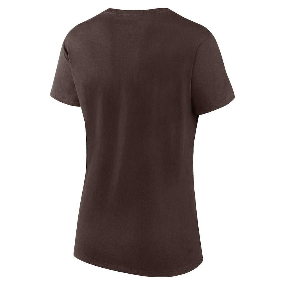 Cleveland Browns Logo Athletic Women's Lean T-Shirt - Brown - NFL