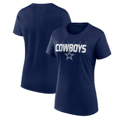 Dallas Cowboys Logo Athletic Women's Lean T-Shirt - Navy - NFL