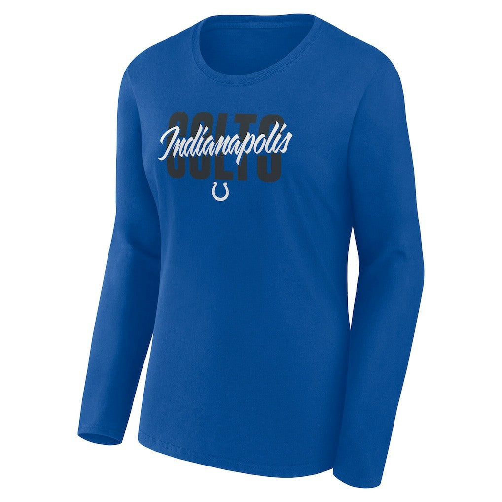 Indianapolis Colts Logo Athletic Women's Grip Long Sleeve T-Shirt - Royal - NFL