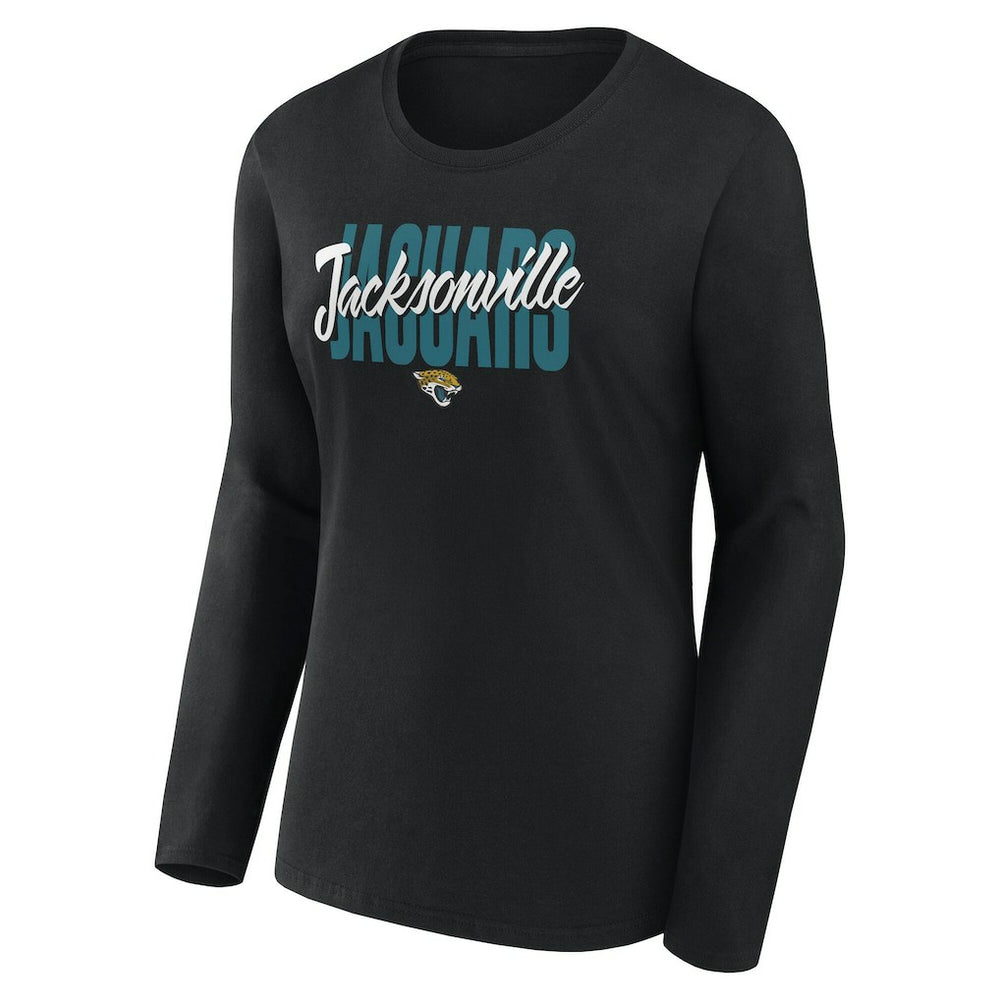 Jacksonville Jaguars Logo Athletic Women's Grip Long Sleeve T-Shirt - Black - NFL