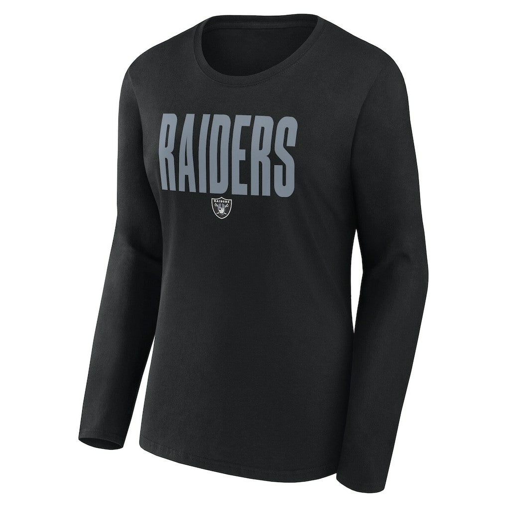 Las Vegas Raiders Logo Athletic Women's Grip Long Sleeve T-Shirt - Black - NFL