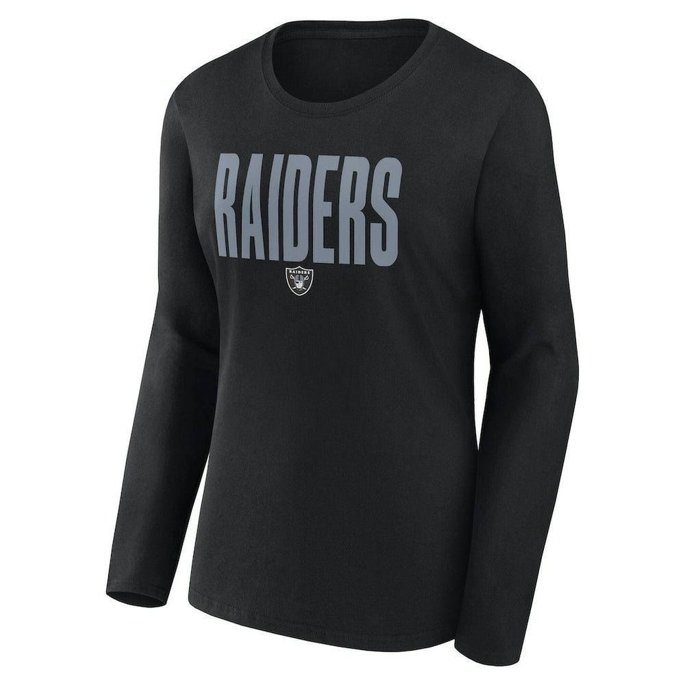 Las Vegas Raiders Logo Athletic Women's Grip Long Sleeve T-Shirt - Black - NFL