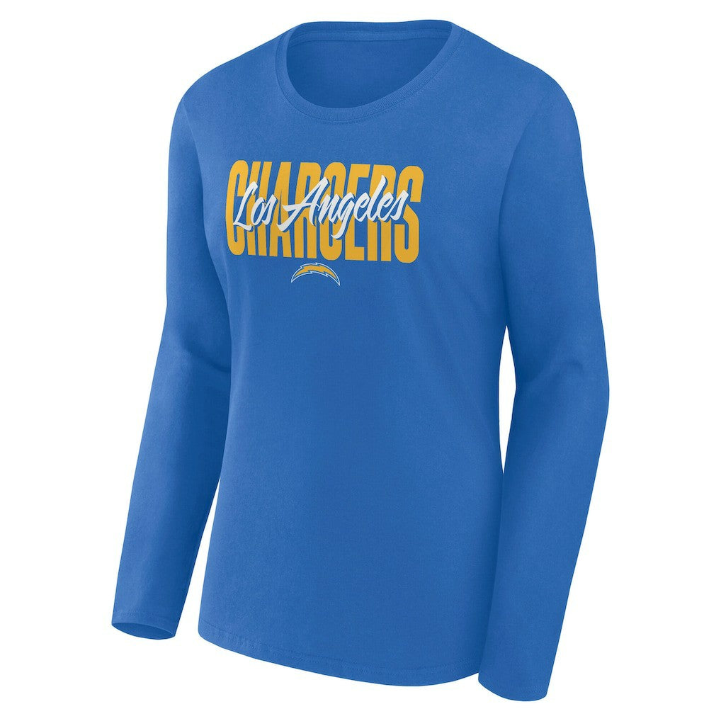 Los Angeles Chargers Logo Athletic Women's Grip Long Sleeve T-Shirt - Powder Blue - NFL
