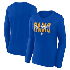 Los Angeles Rams Logo Athletic Women's Grip Long Sleeve T-Shirt - Royal - NFL