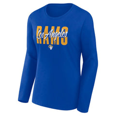 Los Angeles Rams Logo Athletic Women's Grip Long Sleeve T-Shirt - Royal - NFL