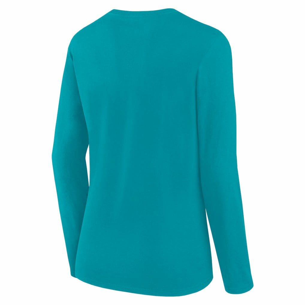 Miami Dolphins Logo Athletic Women's Grip Long Sleeve T-Shirt - Aqua - NFL