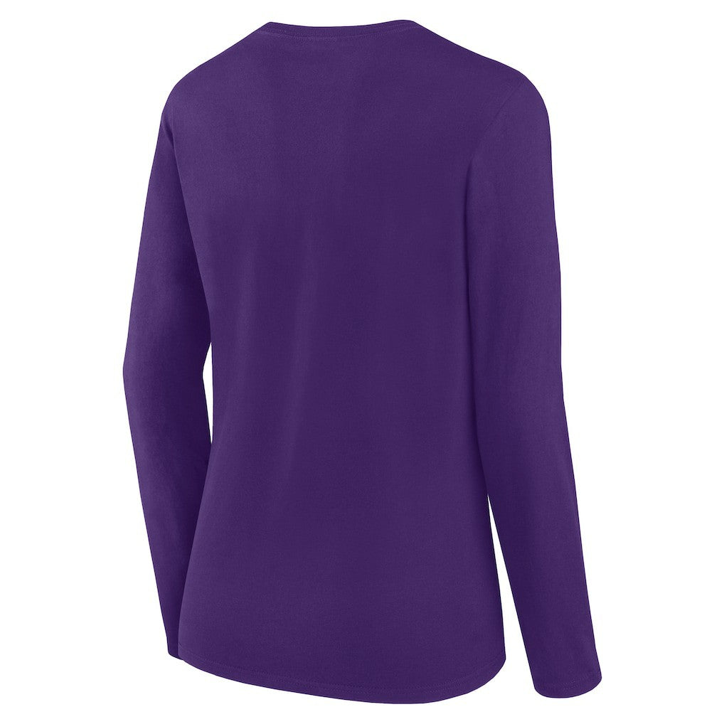 Minnesota Vikings Logo Athletic Women's Grip Long Sleeve T-Shirt - Purple - NFL