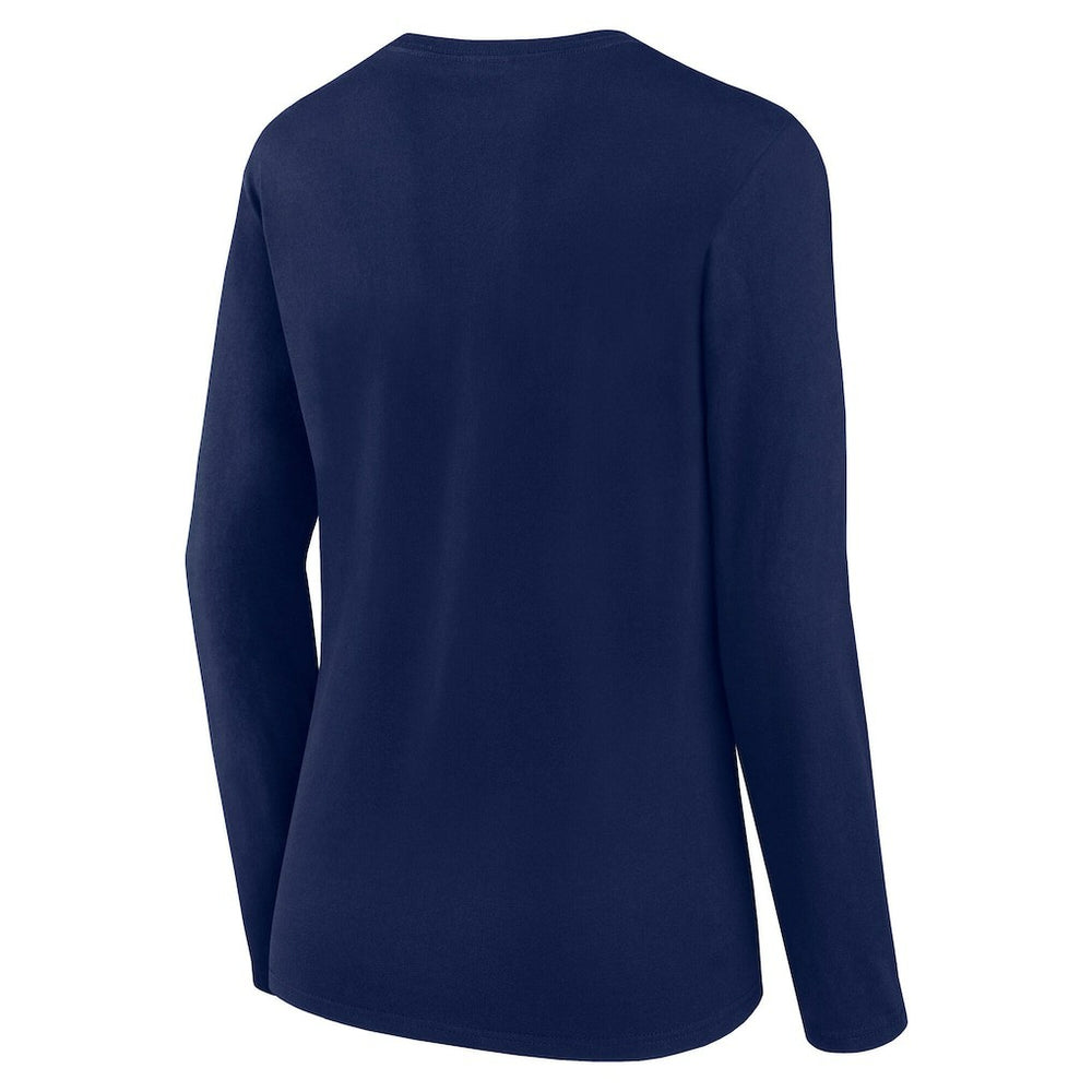 New England Patriots Logo Athletic Women's Grip Long Sleeve T-Shirt - Navy - NFL