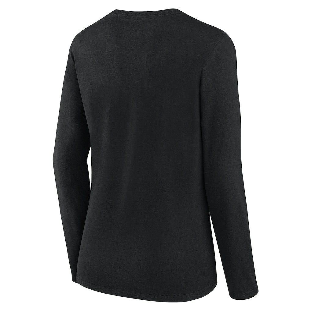 New Orleans Saints Logo Athletic Women's Grip Long Sleeve T-Shirt - Black - NFL