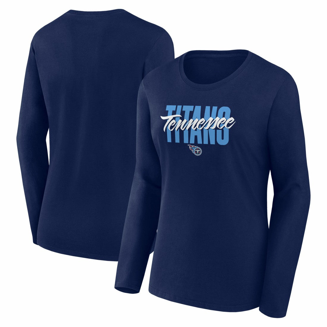 Tennessee Titans Logo Athletic Women's Grip Long Sleeve T-Shirt - Navy - NFL