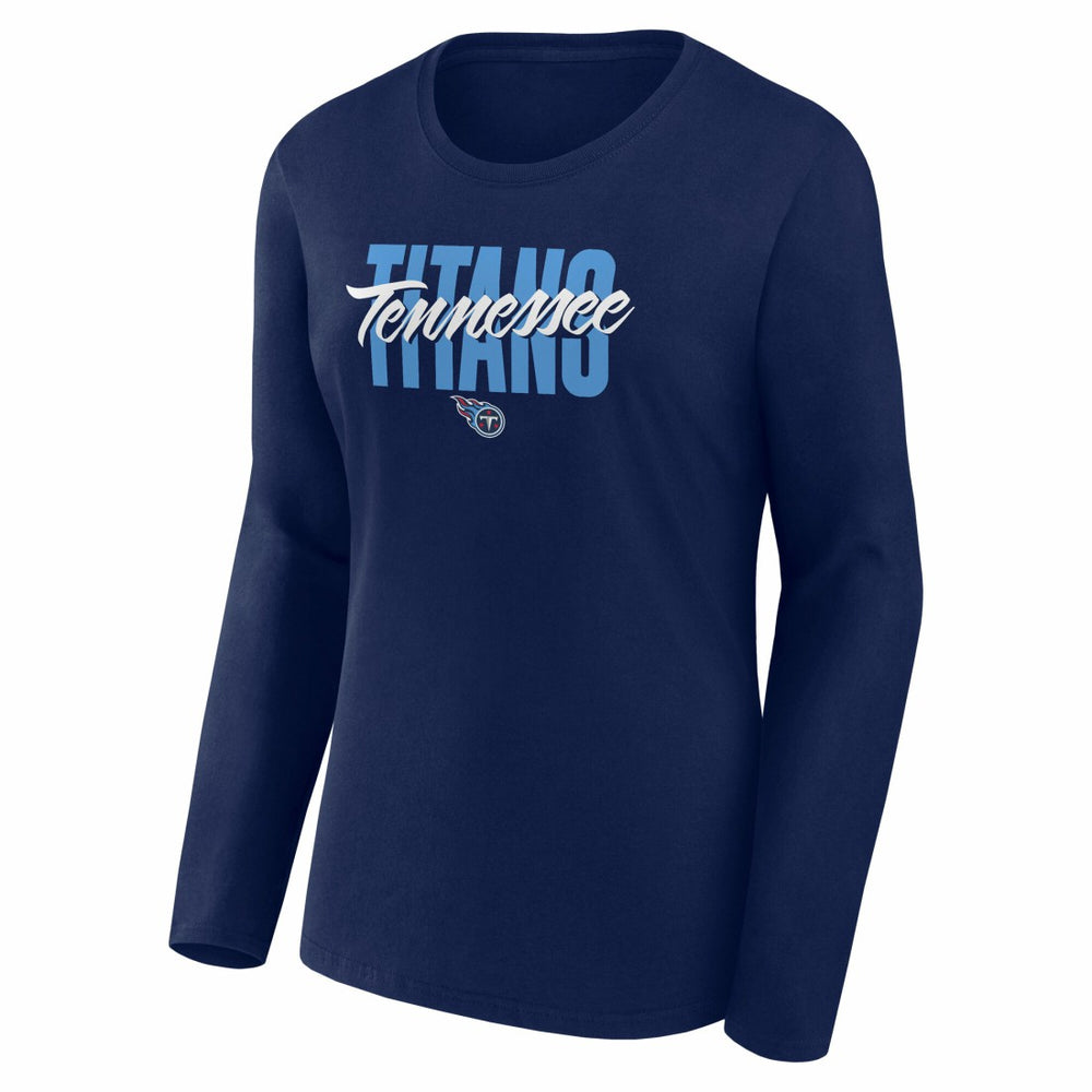 Tennessee Titans Logo Athletic Women's Grip Long Sleeve T-Shirt - Navy - NFL