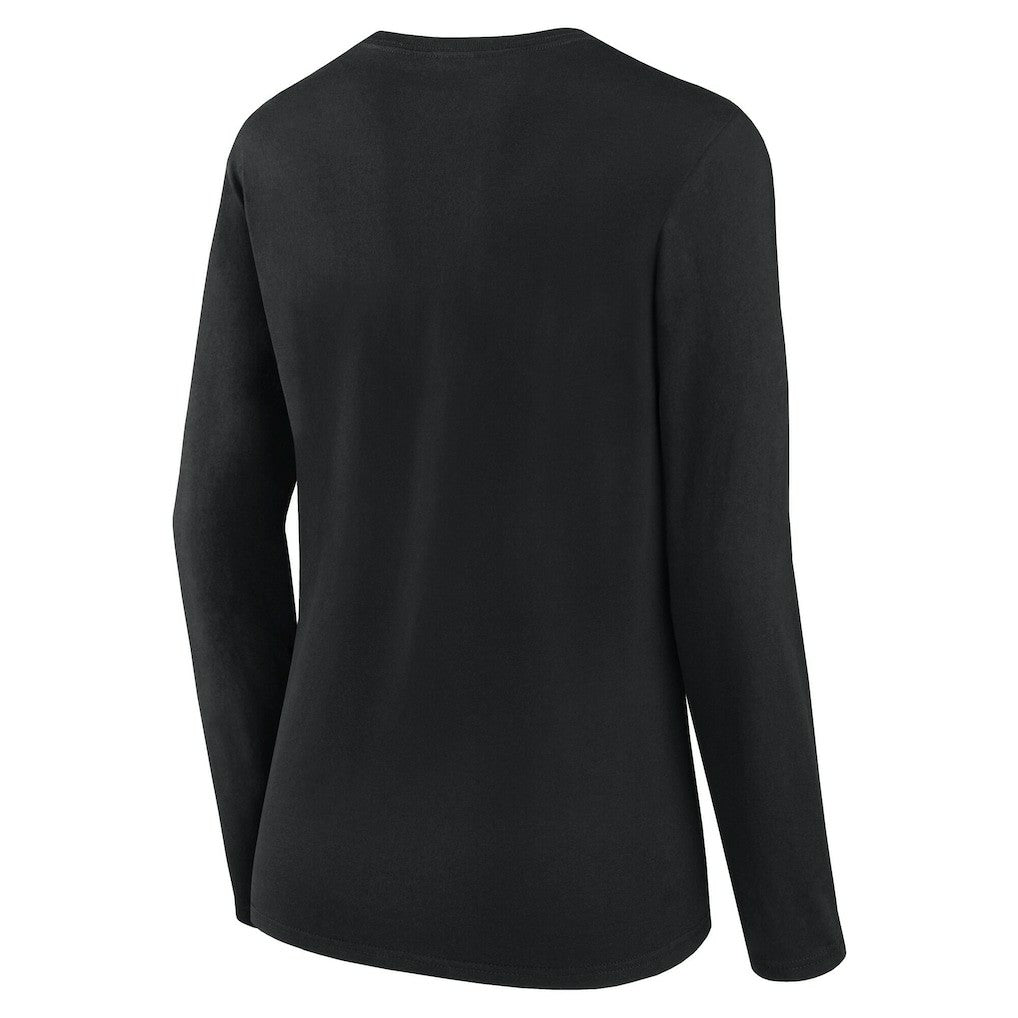 Carolina Panthers Logo Athletic Women's Grip Long Sleeve T-Shirt - Black - NFL