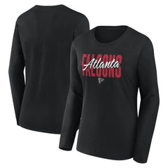 Atlanta Falcons Logo Athletic Women's Grip Long Sleeve T-Shirt - Black - NFL