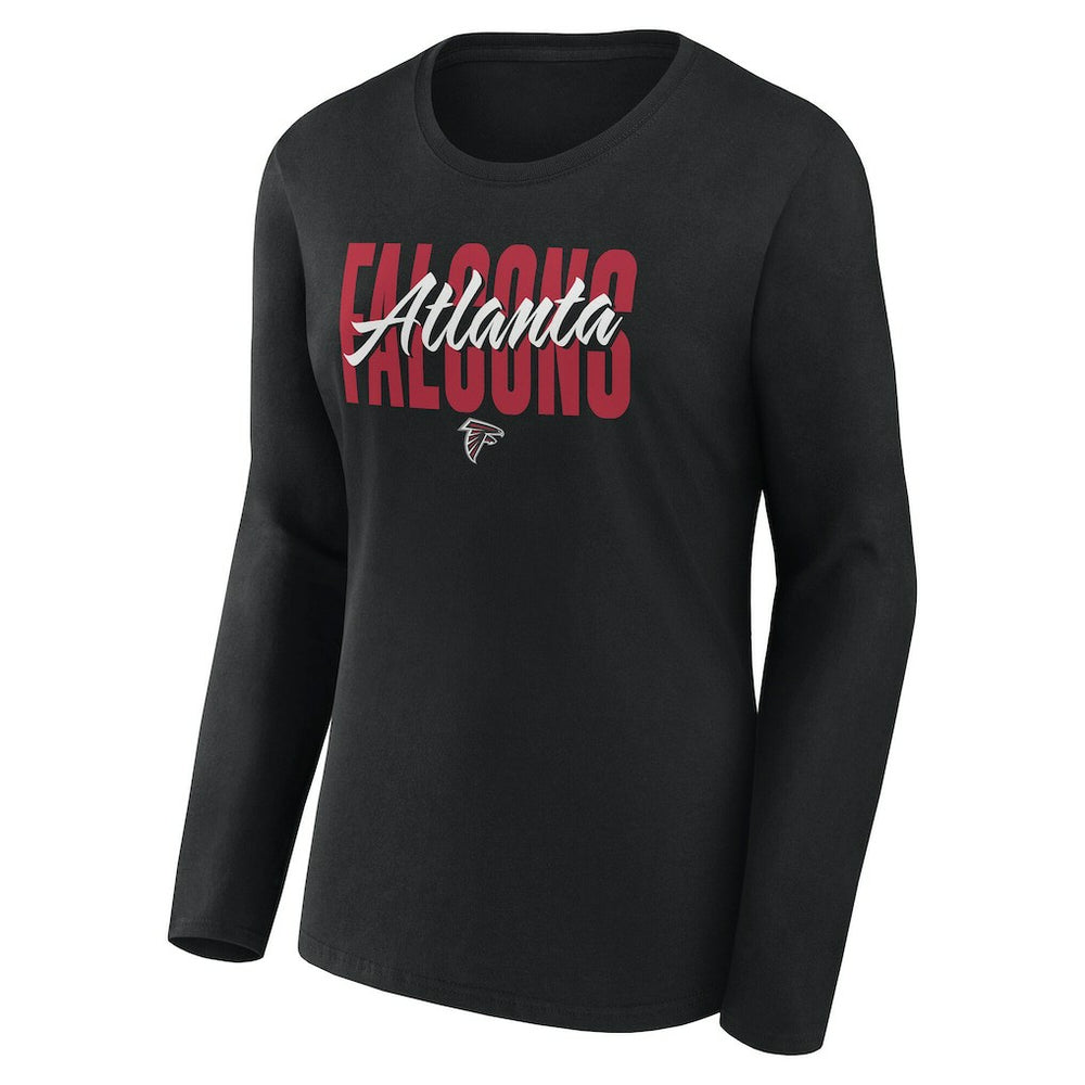 Atlanta Falcons Logo Athletic Women's Grip Long Sleeve T-Shirt - Black - NFL