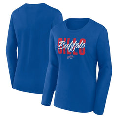 Buffalo Bills Logo Athletic Women's Grip Long Sleeve T-Shirt - Royal - NFL