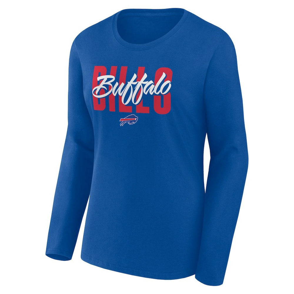 Buffalo Bills Logo Athletic Women's Grip Long Sleeve T-Shirt - Royal - NFL