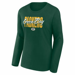 Green Bay Packers Logo Athletic Women's Grip Long Sleeve T-Shirt - Green - NFL
