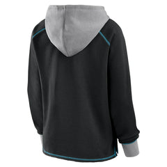 Jacksonville Jaguars Logo Athletic Women's Boom Fleece Pullover V-Neck Hoodie - Black - NFL