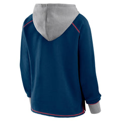 Houston Texans Logo Athletic Women's Boom Fleece Pullover V-Neck Hoodie - Navy - NFL