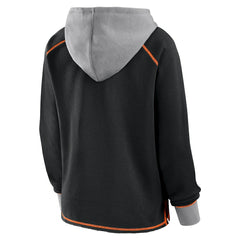 Cincinnati Bengals Logo Athletic Women's Boom Fleece Pullover V-Neck Hoodie - Black - NFL