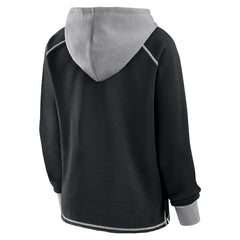 Las Vegas Raiders Logo Athletic Women's Boom Fleece Pullover V-Neck Hoodie - Black - NFL
